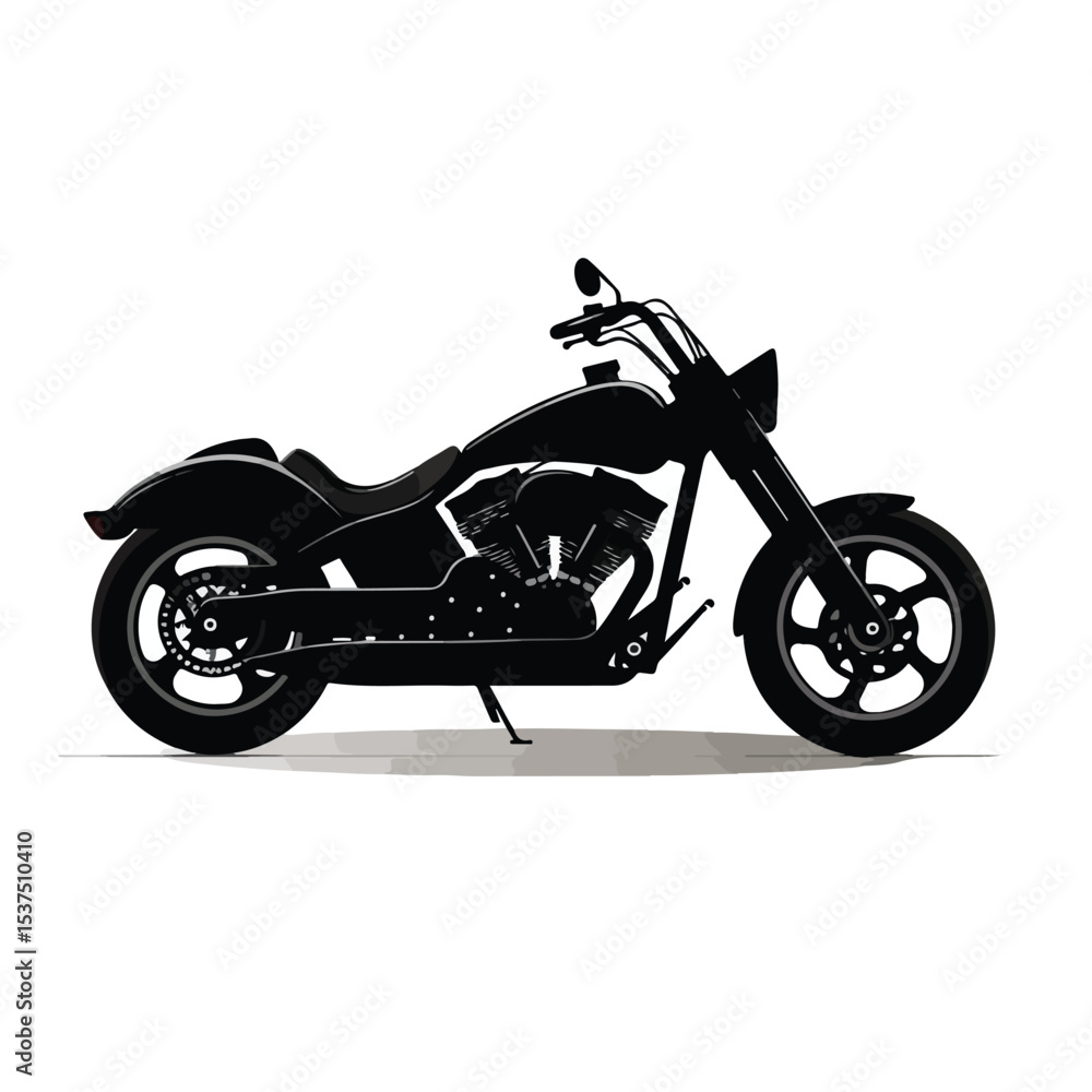 Obraz premium Detailed Motorcycle Shadow Vector Illustration for Graphic Design Projects