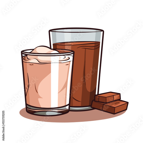 High-Quality Protein Powder Supplement and Glass Beverage Icon for Fitness and Health Industry
