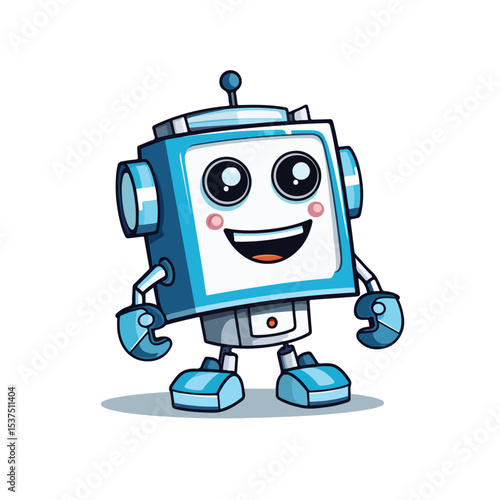 Robot Child Toy Block Style Icon Vector Illustration for Educational Projects