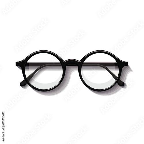 Professional Round Frame Glasses Vector Illustration for Graphic Design Projects
