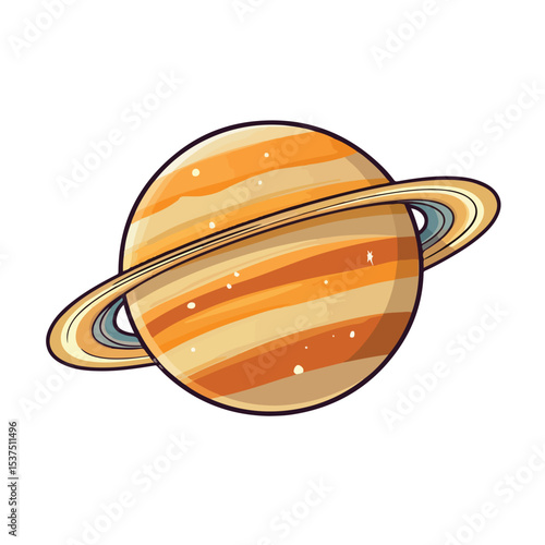Saturn Planet Space Isolated Icon Vector Illustration for Astronomy and Science Designs