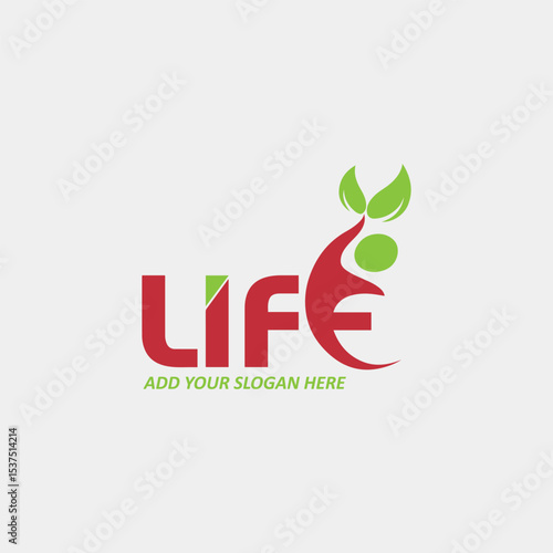 healthy happy life logo design vector	