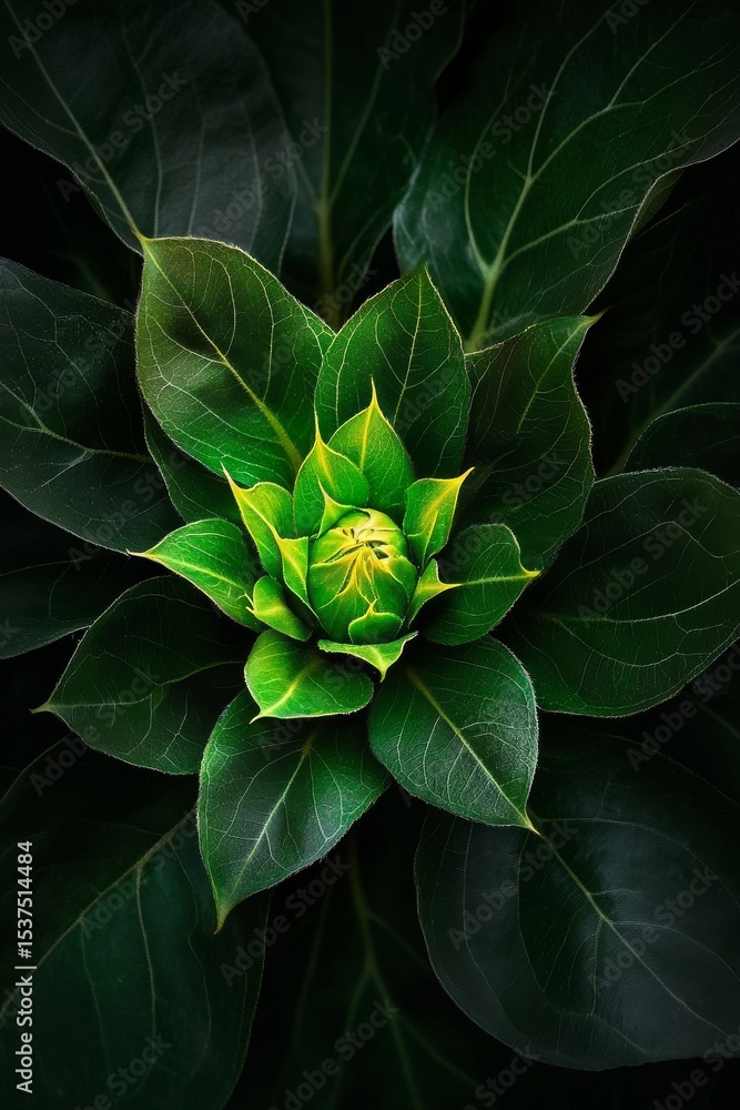 Obraz premium Vibrant Green Plant With Intricate Leaves Capturing Natural Beauty in Close-Up