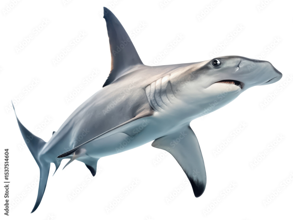 Fototapeta premium Hammerhead shark png shark png marine animal png ocean predator png aquatic animal png big fish png endangered species png transparent background image