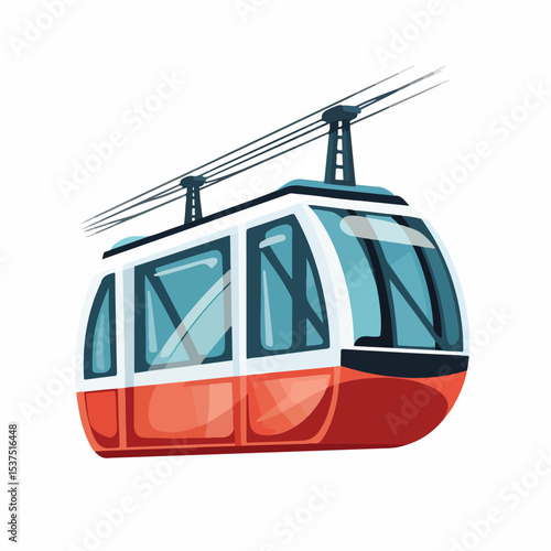 Detailed Funicular Cable Car Icon Vector Illustration for Transportation Design Projects