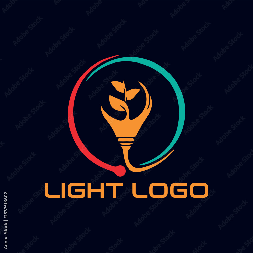 Obraz premium led lights logo design vector