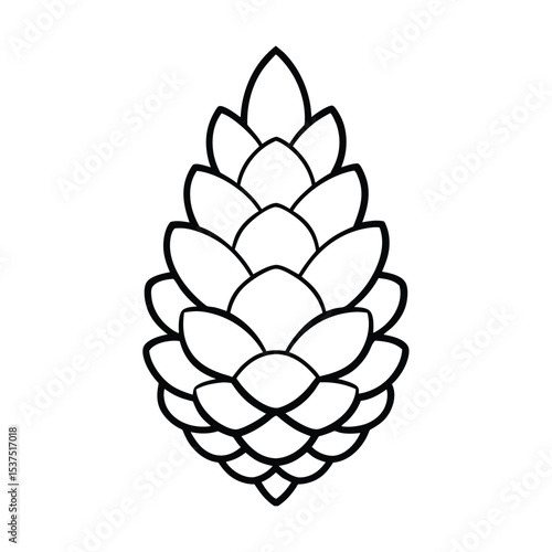 Detailed vector illustration of a single pinecone high resolution image perfect for botanical designs nature themed projects and artistic applications
