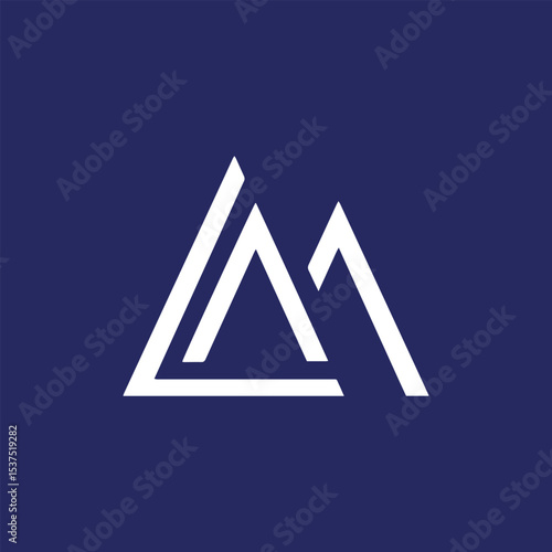 letters lm or ml text logo design vector