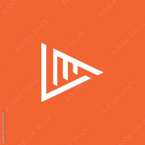 letters lm or ml text logo design vector