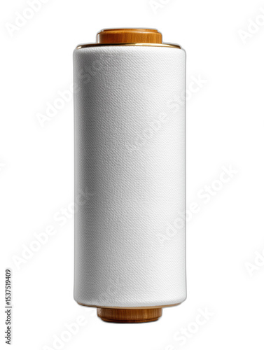 white fabric roll with brown core isolated on transparent background
