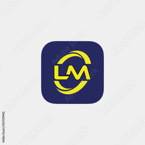 letters lm or ml text logo design vector