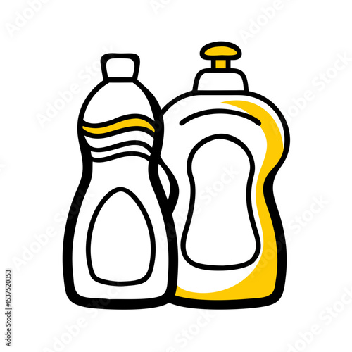 Hand Draw dish soap bottles for Web and Graphic design