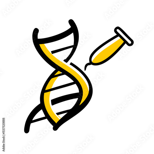 Hand Draw dna manipulation for Web and Graphic design