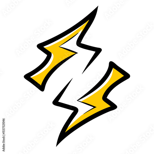 Hand Draw dual edge jagged comic boom icon for Web and Graphic design