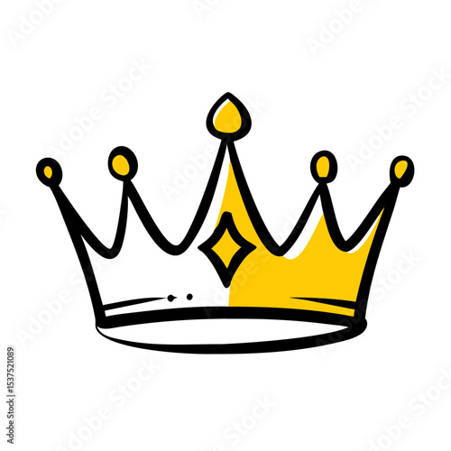 Hand Draw elegant crown for Web and Graphic design