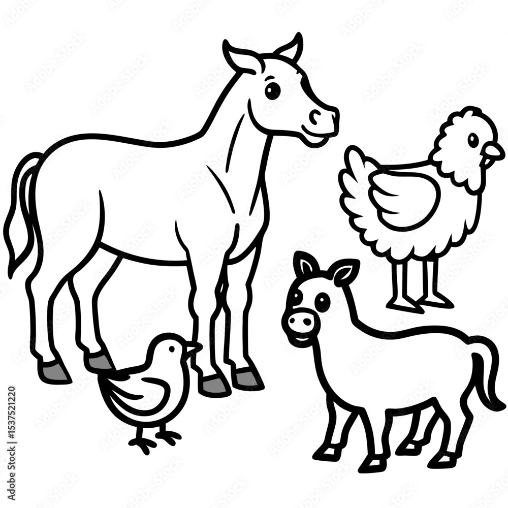 Minimal Farm Animal Vector Pack Minimal Farm Animal Vector Pack