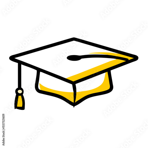 Hand Draw graduation cap icon for Web and Graphic design