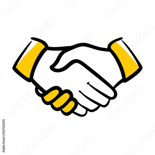 Hand Draw handshake for Web and Graphic design