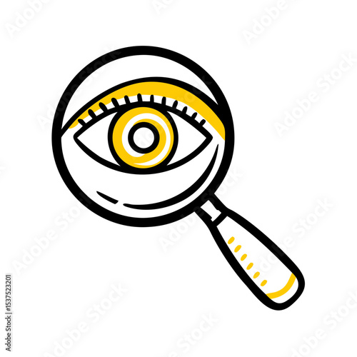 Magnifier with eye icon on transparent background for web and graphic design for Web and Graphic design