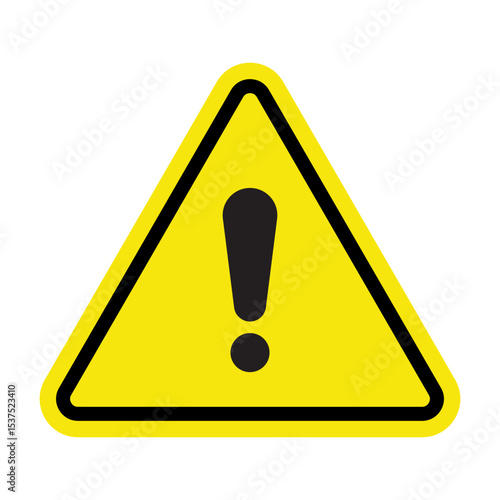 Yellow triangle sign with exclamation mark. Danger sign, danger icon.