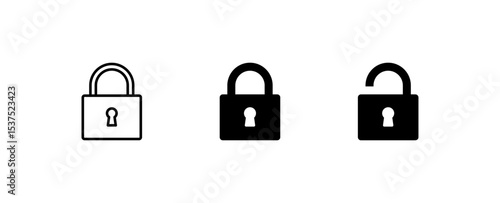 lock icon collection set locked icon symbol unlocked sign , security icon . open and closed padlock icon