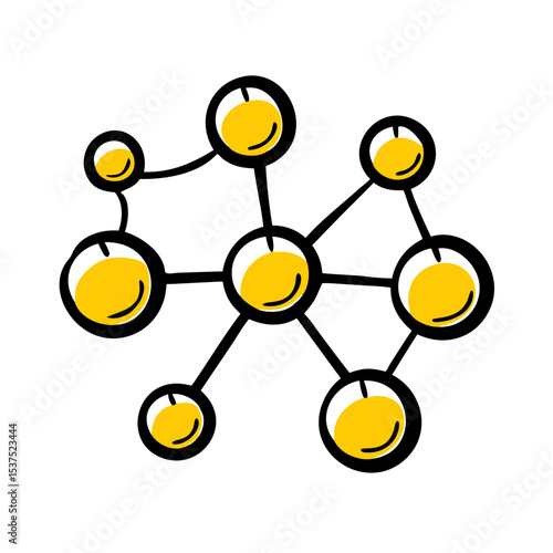 Network connection nodes on transparent background for web and graphic design for Web and Graphic design