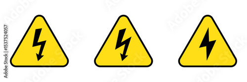 Wallpaper Mural High voltage sign with lightning and High voltage icon.  Alert, hazard and danger, caution electrical icon. Torontodigital.ca