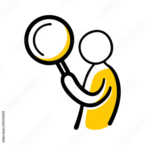 Person with magnifying glass icon on transparent background for web and graphic design for Web and Graphic design