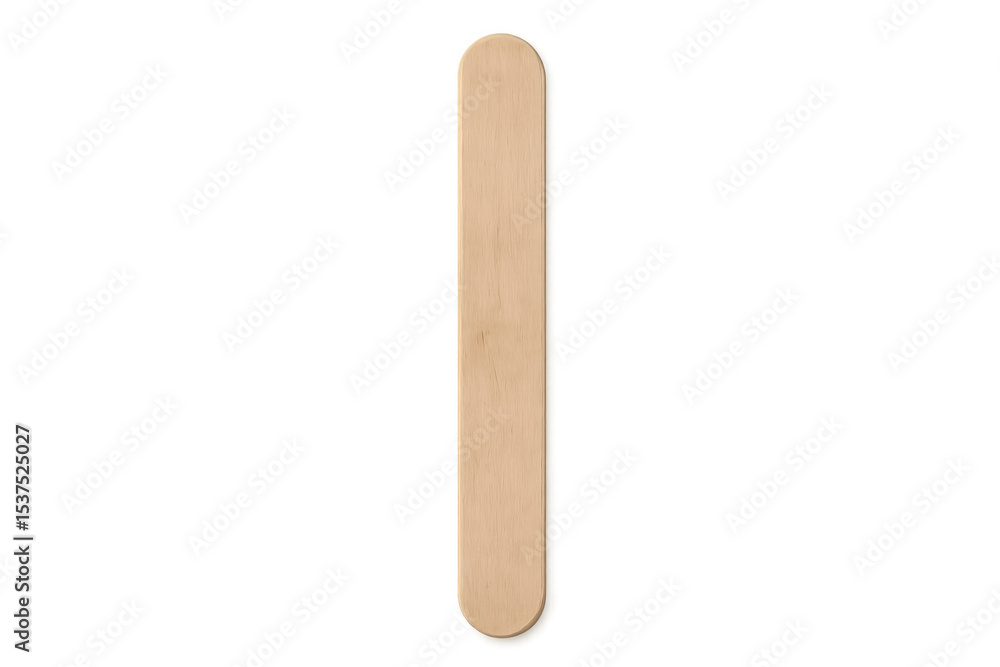 Wooden popsicle stick lying flat, clean surface prepared for graphic design mockups Wooden popsicle stick lying flat, clean surface prepared for graphic design mockups