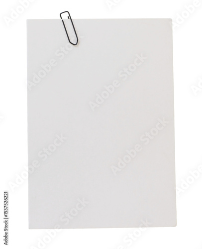 Tableau sur toile Empty note paper mockup with black paper clip