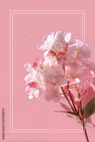 Beautiful Arrangement of Pink Flowers on a Soft Pink Background Suitable for ...