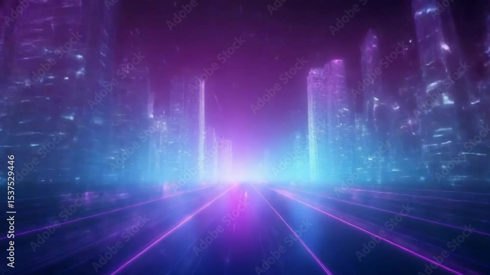 Futuristic city highway at night Futuristic city highway at night