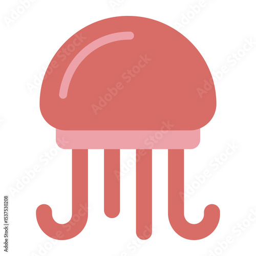 jellyfish flat icon for seafood graphic and marine concept