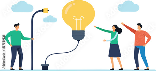 Team collaboration innovative ideas bright future success