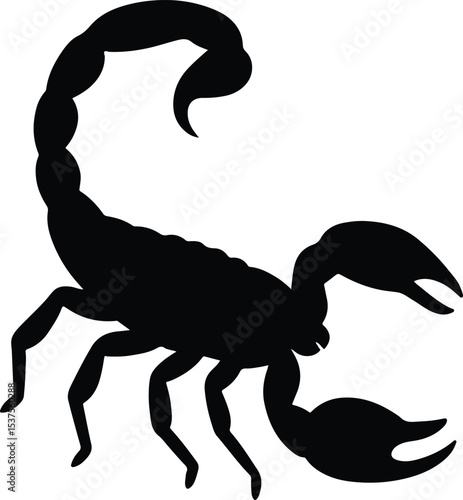 Silhouette scorpion in black detailed zodiac sign vector illustration