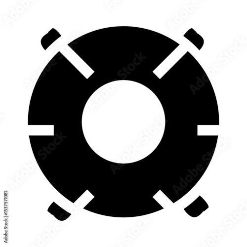 vector illustration of a black lifesaver