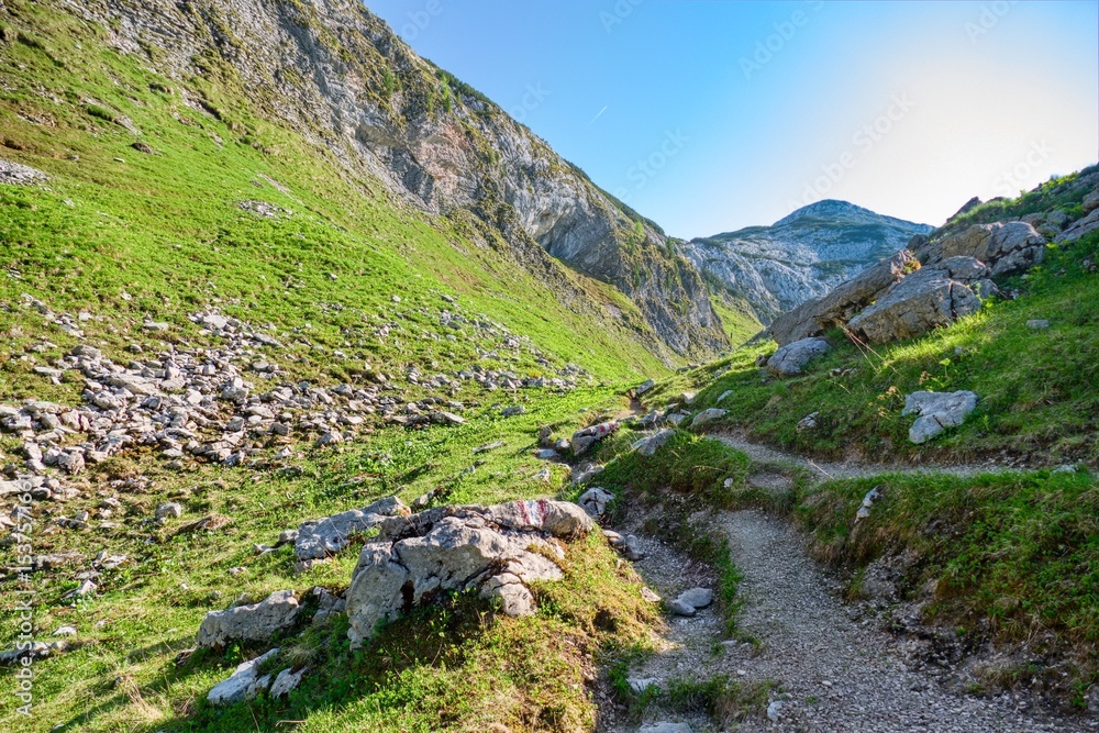 Obraz premium summer hiking adventure in totes gebirge