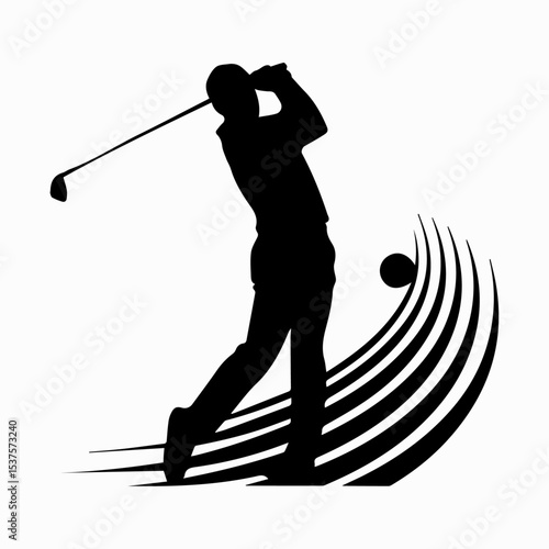 golf player silhouette vector illustration
