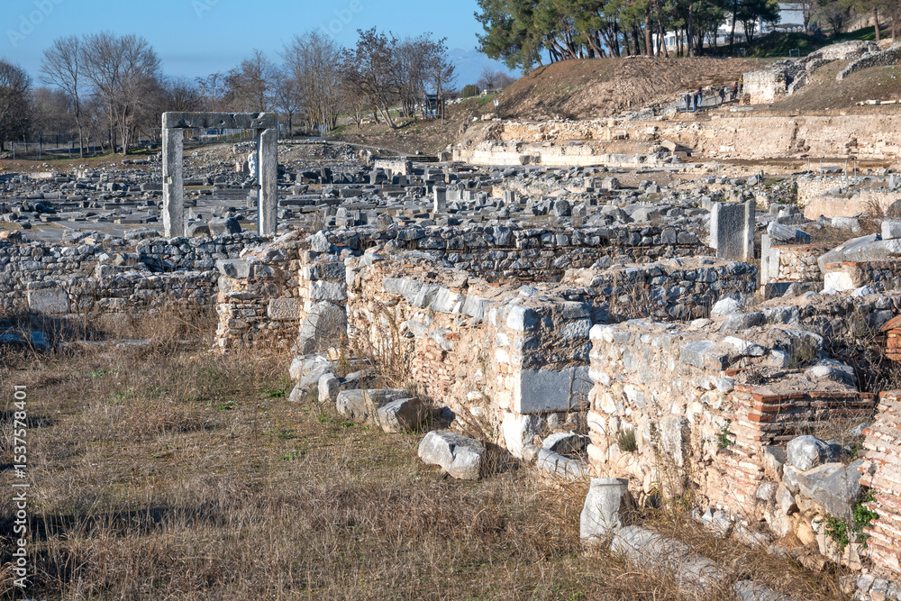 Obraz premium Ruins at archaeological area of Philippi, Greece