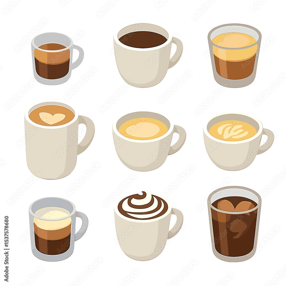 Obraz premium set of coffee cups