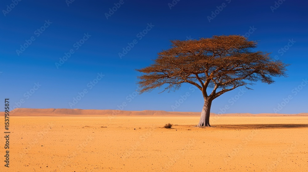 Solitary Acacia in the Vast Sahara Desert Solitary Acacia in the Vast Sahara Desert