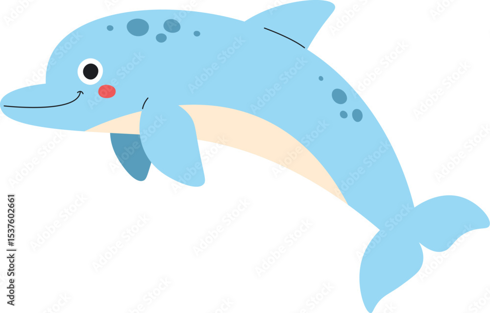 Obraz premium Smiling Dolphin Cartoon