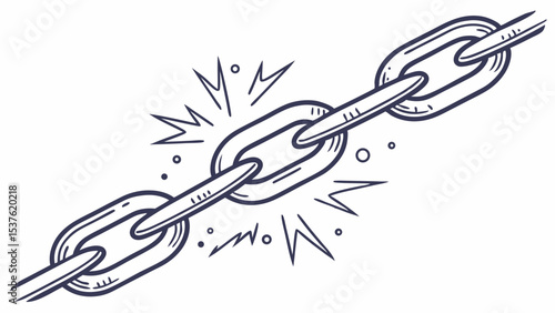Broken Chain Illustration of Interrupted Links and Connections
