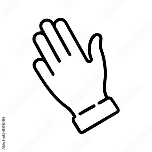 Outline of a sanitary glove in minimalist style  