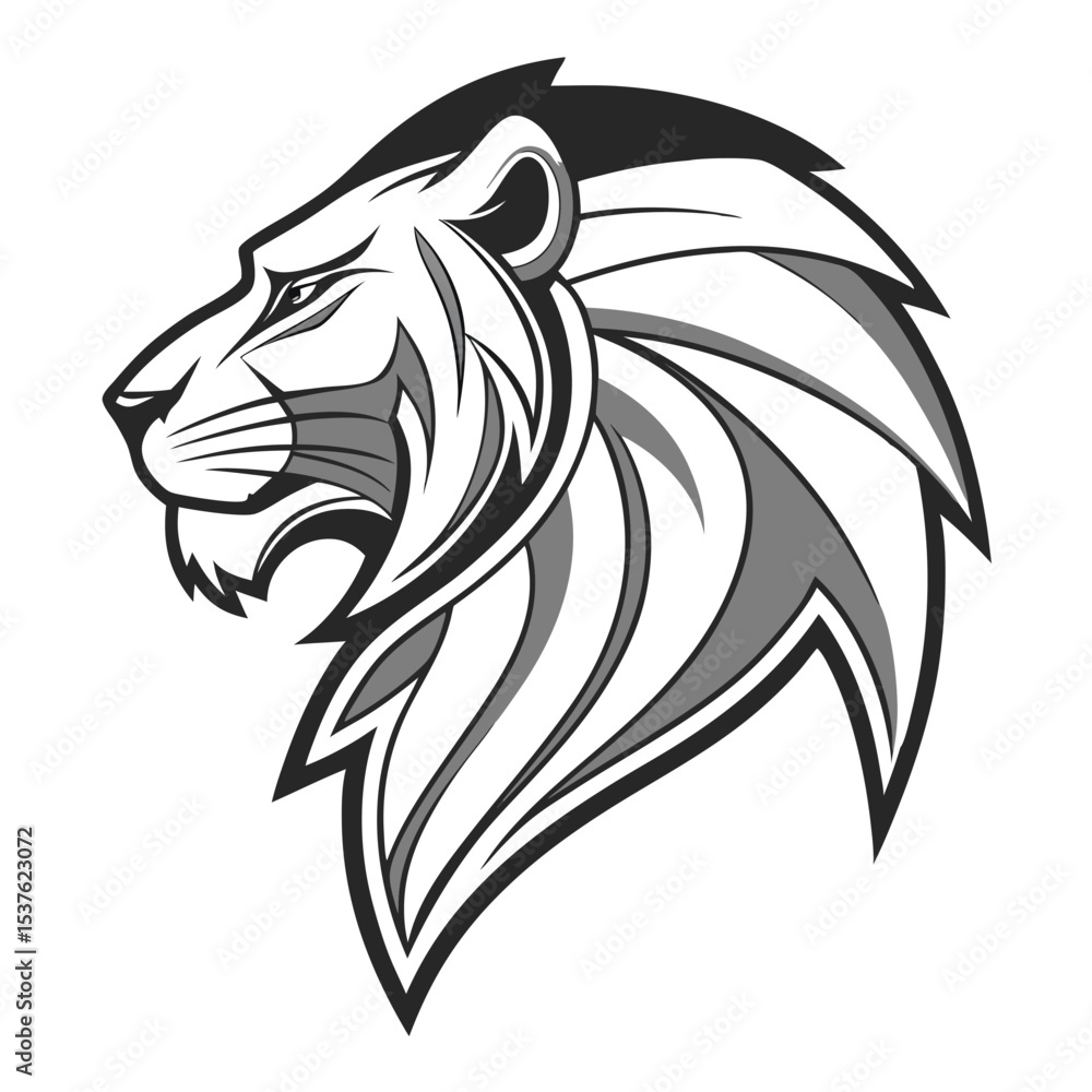 Obraz premium A vector icon of a big size lion head 