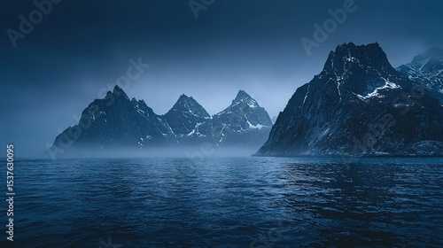 Wallpaper Mural Dark peaks rise from a tranquil sea. Torontodigital.ca