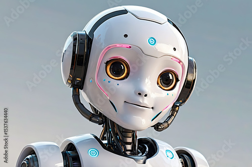 Futuristic Female AI Robot