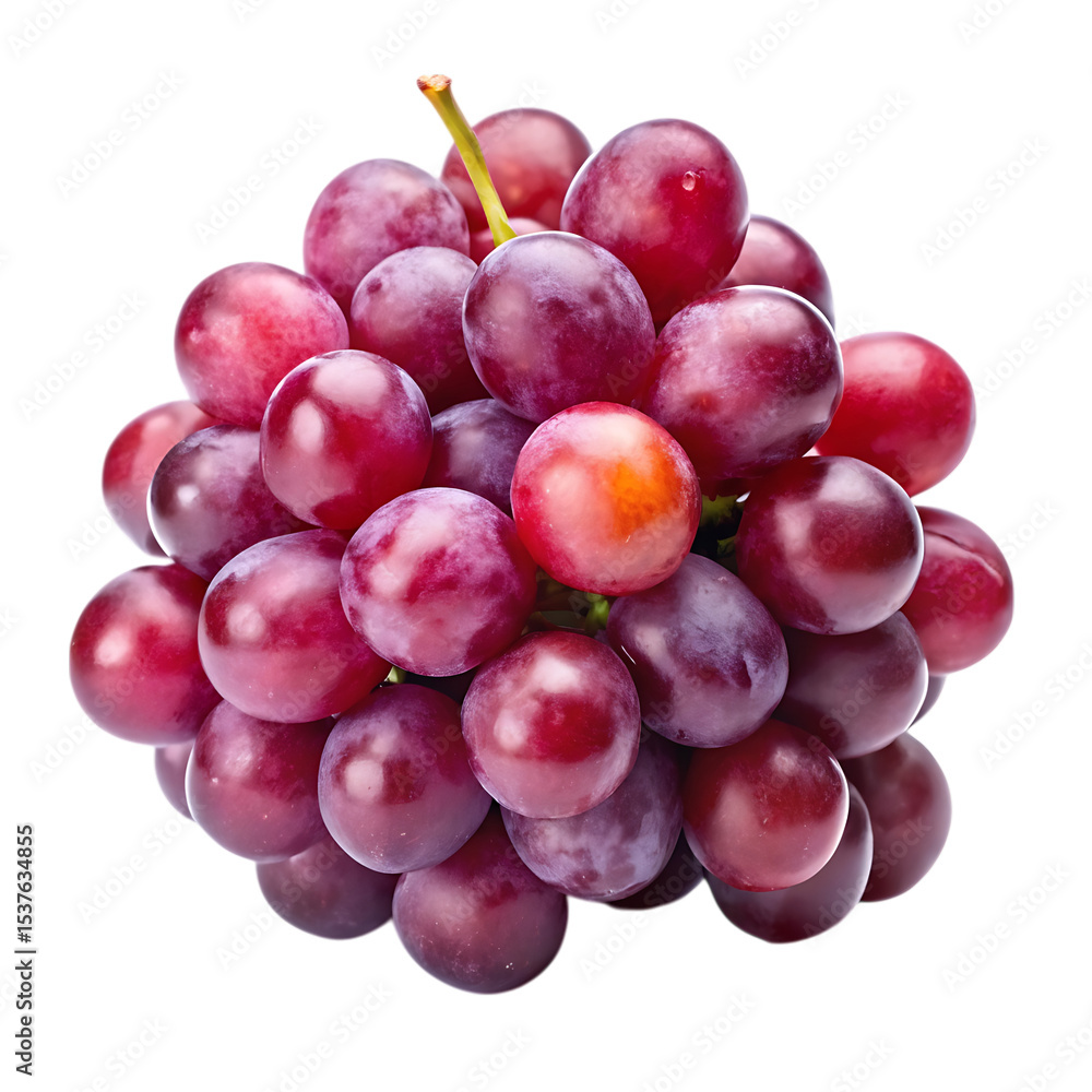 Fototapeta premium Grapes on Display: Capturing the essence of freshness and ripeness, a vibrant bunch of grapes invites viewers to savor the simple pleasures of nature's bounty.