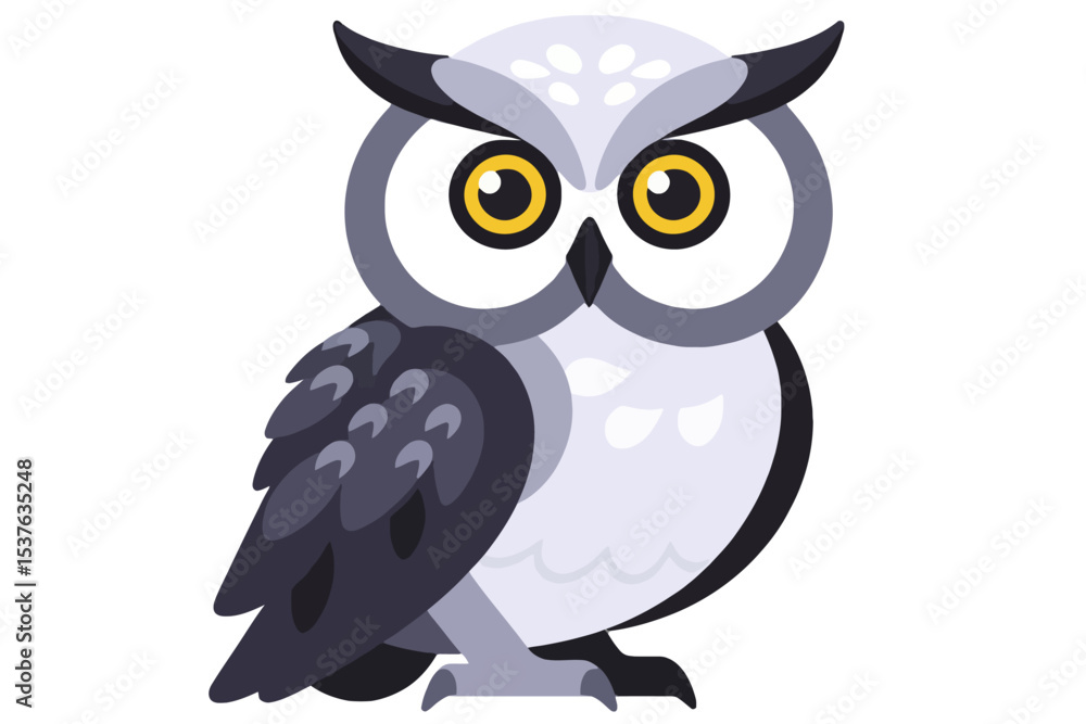 Cartoon Owl Illustration-Cute Bird With Big Eyes-Educational Art For Children-Wildlife Clip Art-Animal Character Design-Owl Mascot-Vector Illustration Cartoon Owl Illustration-Cute Bird With Big Eyes-Educational Art For Children-Wildlife Clip Art-Animal Character Design-Owl Mascot-Vector Illustration