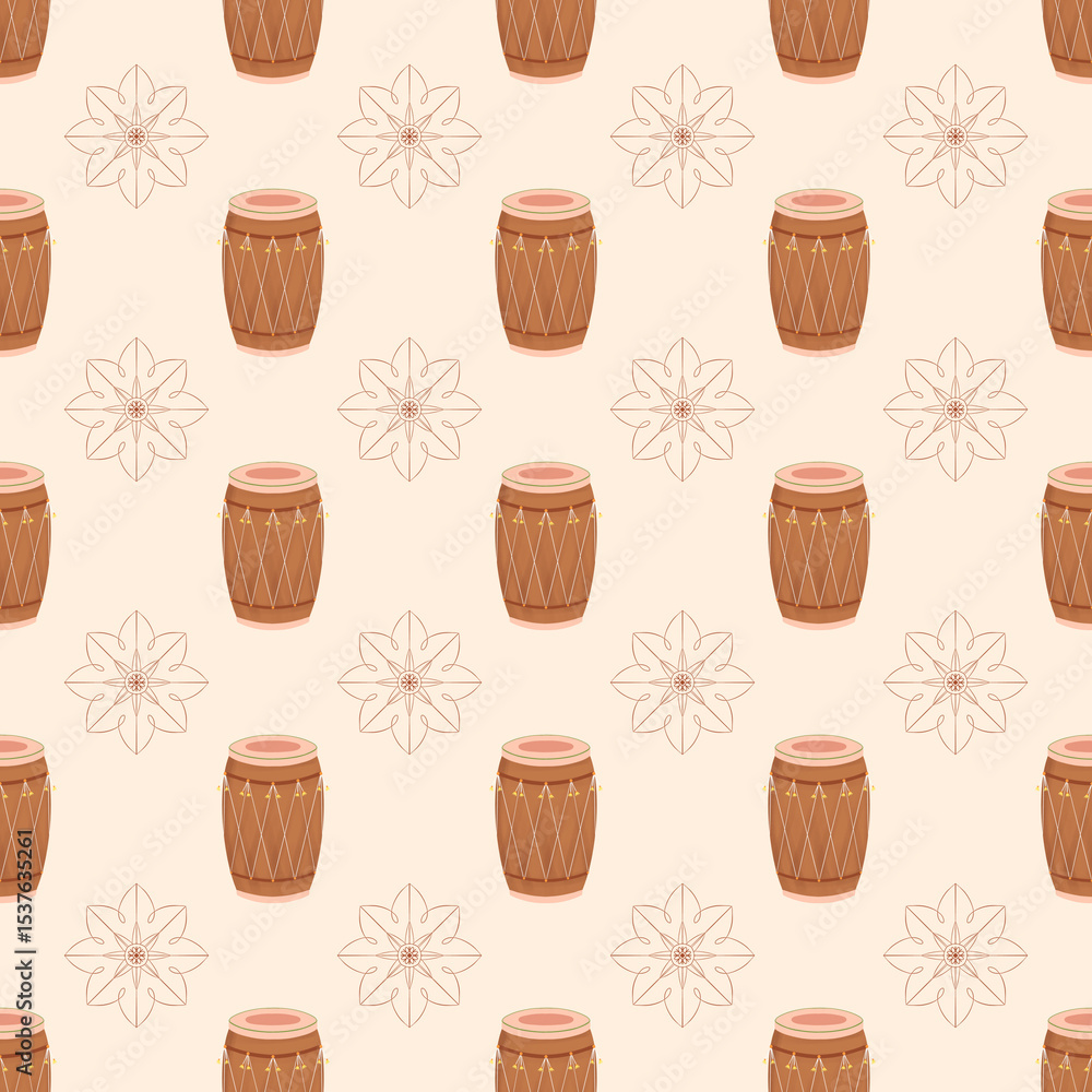 seamless pattern with indian drum for wedding seamless pattern with indian drum for wedding